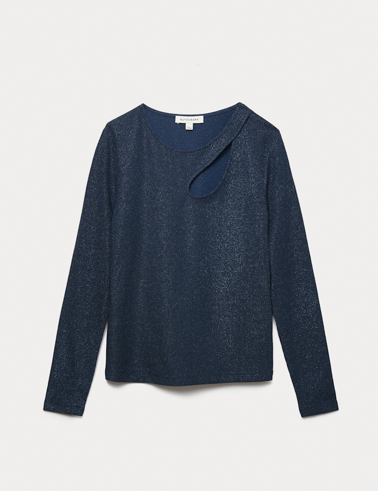 Jersey Sparkly Cut Out Top