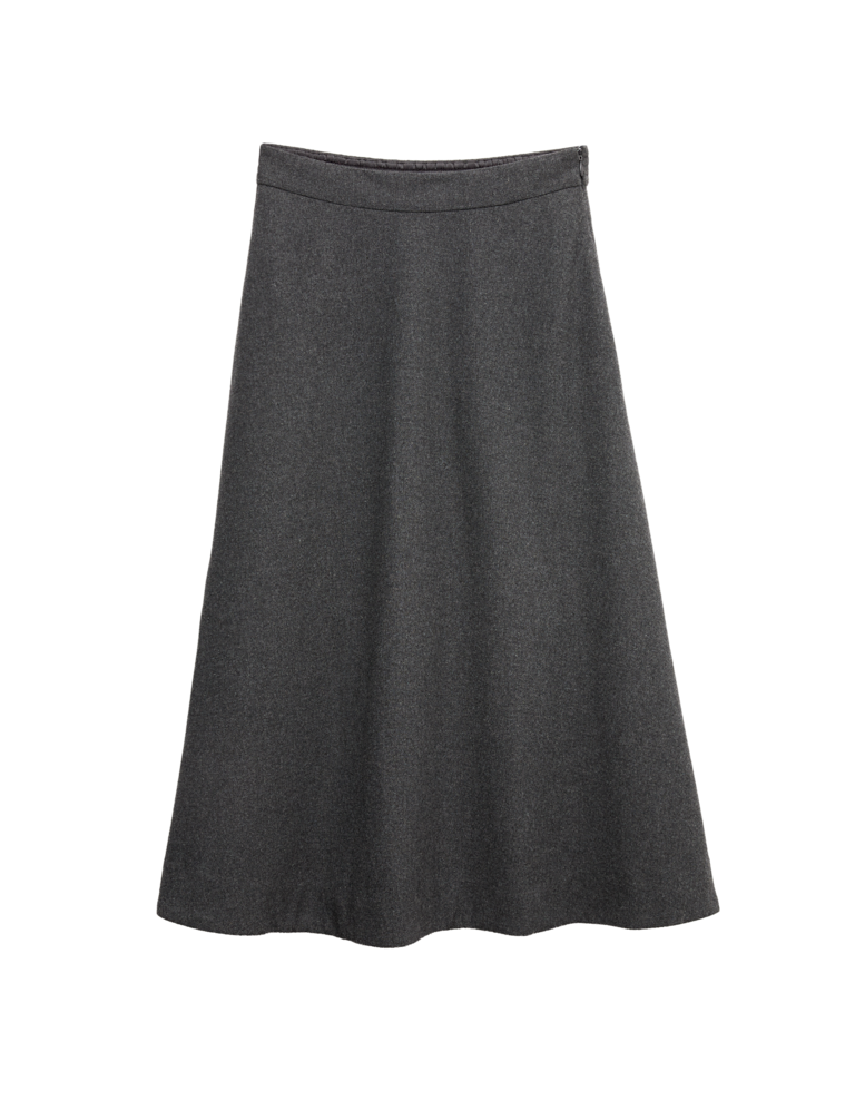 Wool Blend Midi Circle Skirt