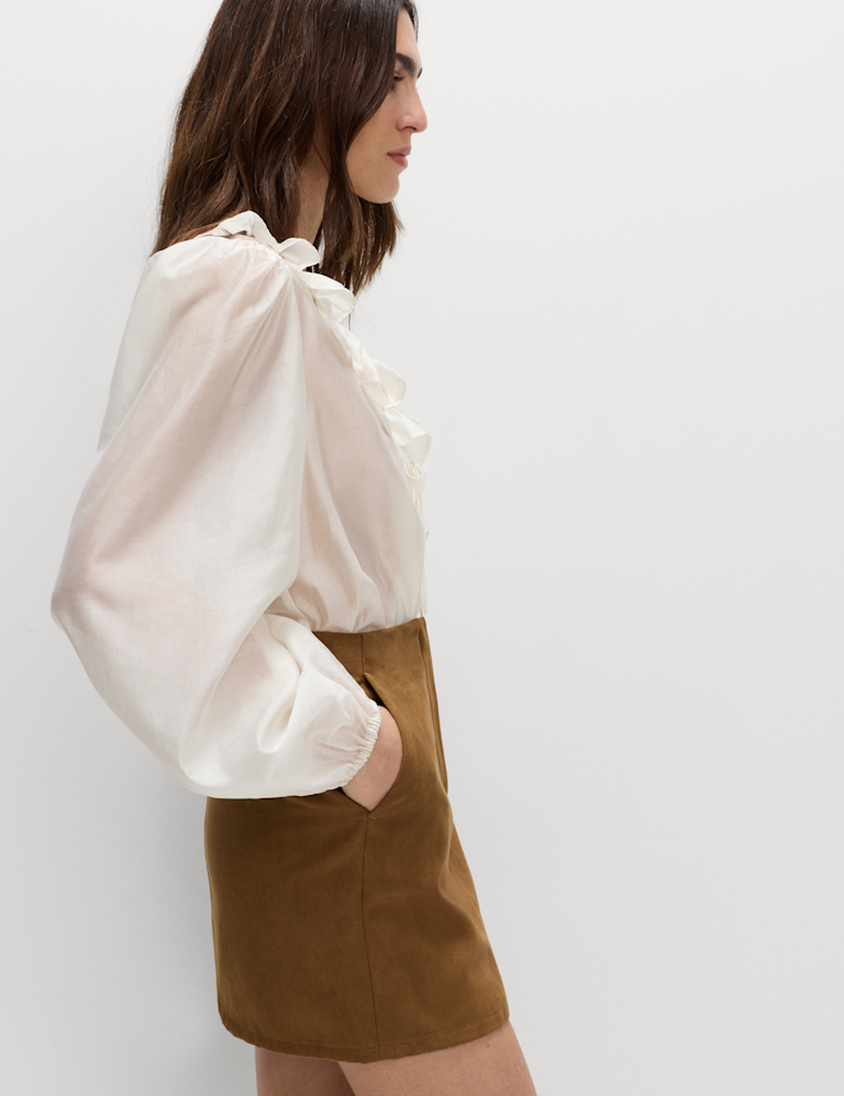 Suedette Mini A-Line Skirt