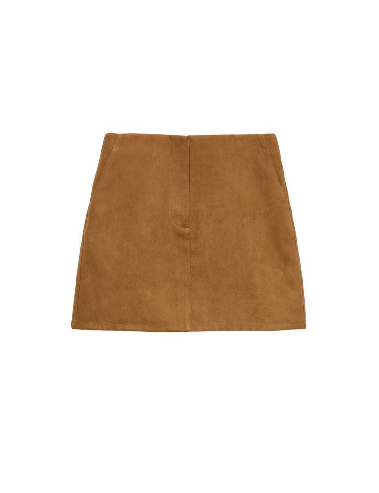 Suedette Mini A-Line Skirt