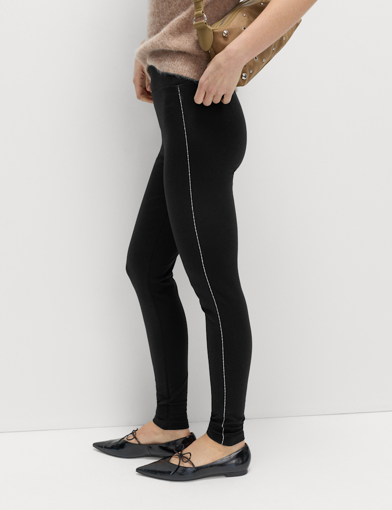Embellished High Waisted Leggings