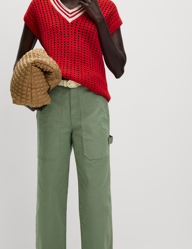 Cotton Rich Carpenter Straight Leg Trousers