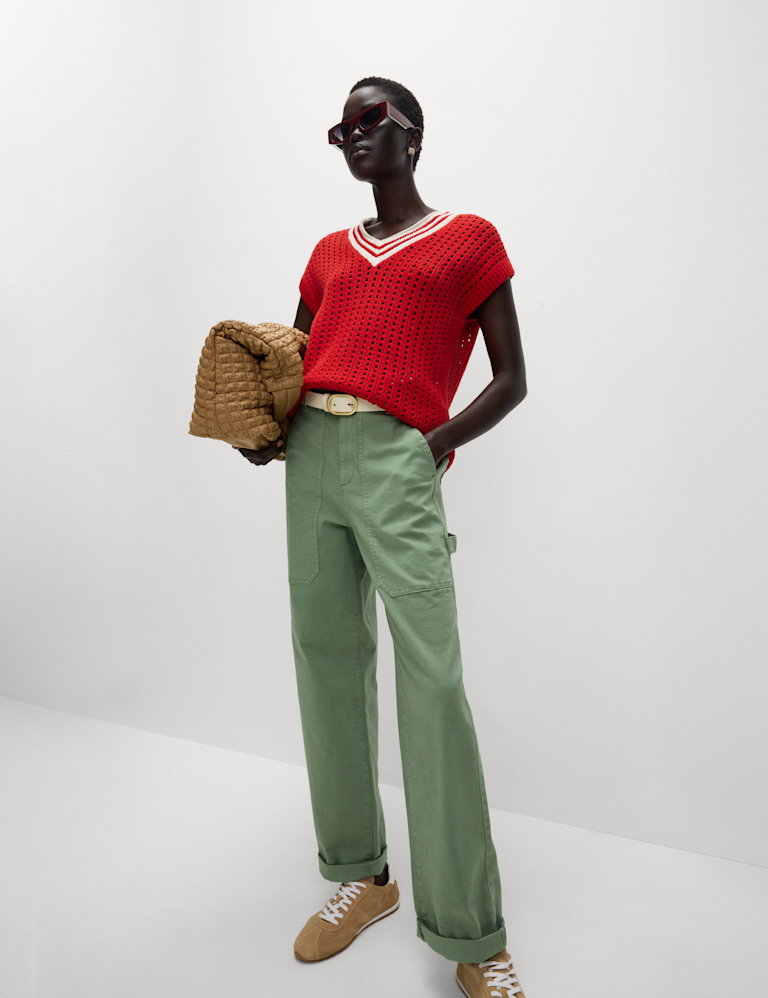 Cotton Rich Carpenter Straight Leg Trousers