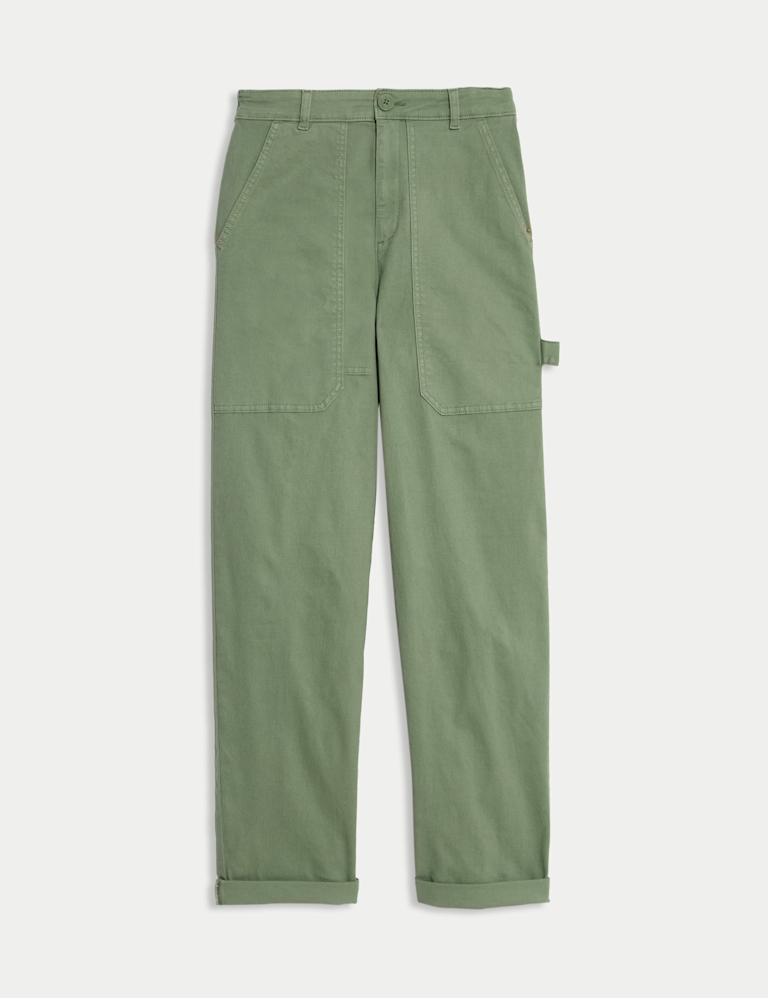 Cotton Rich Carpenter Straight Leg Trousers