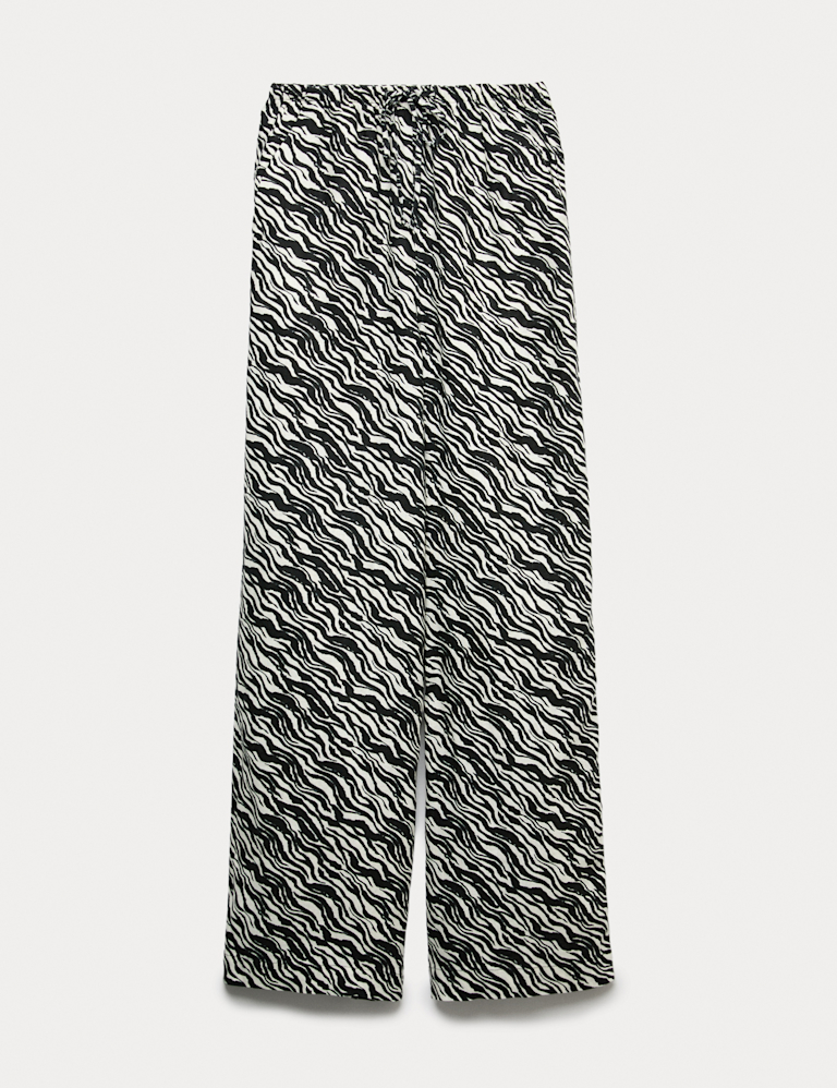 Pure Linen Drawstring Wide Leg Trousers Pure Linen Drawstring Wide Leg Trousers