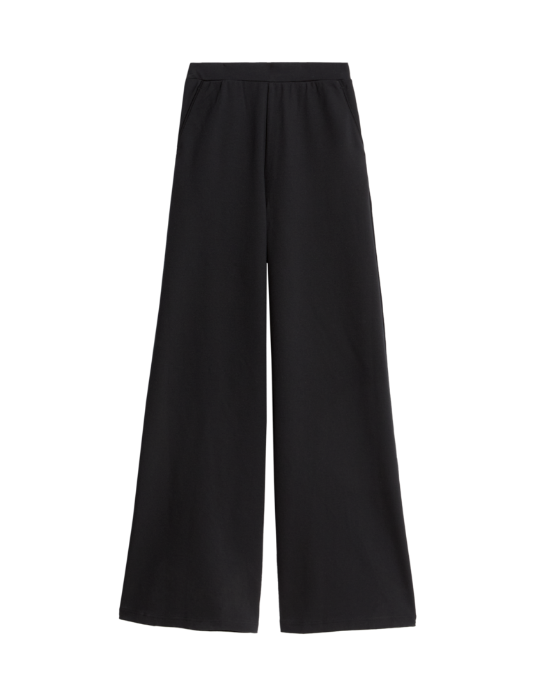 Ponte Elasticated Waist Palazzo Trousers