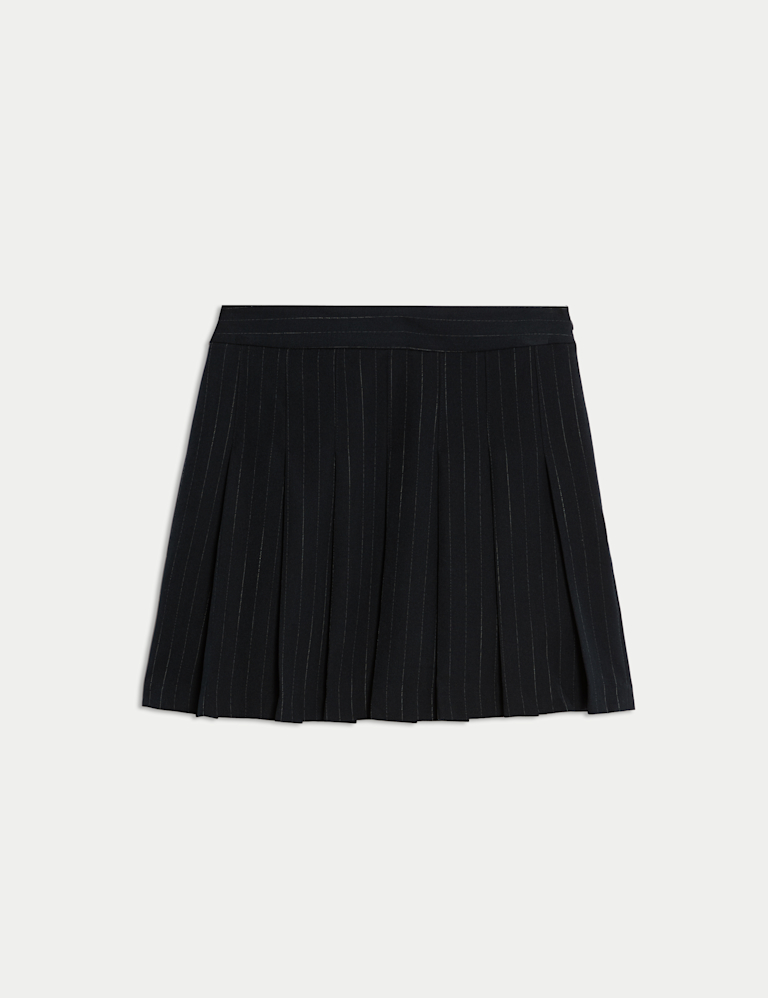 Pinstripe Pleated Mini Skirt