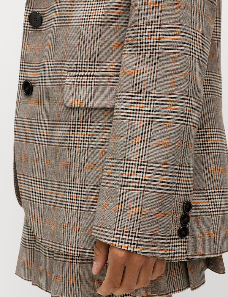 Checked Single Breasted Blazer