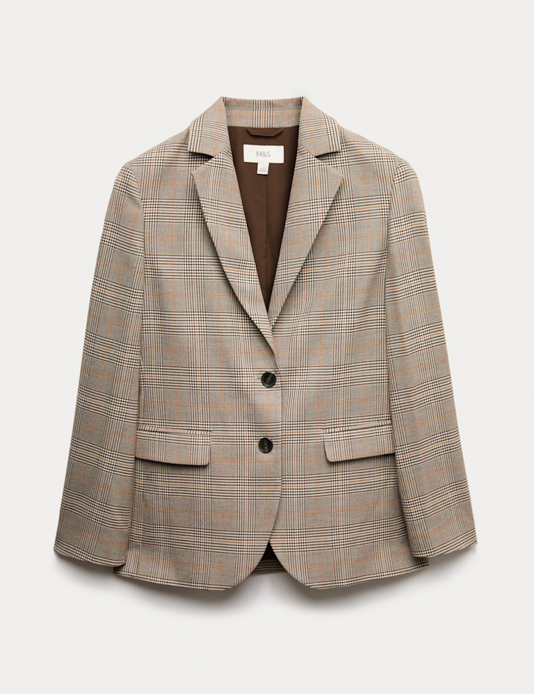 Checked Single Breasted Blazer