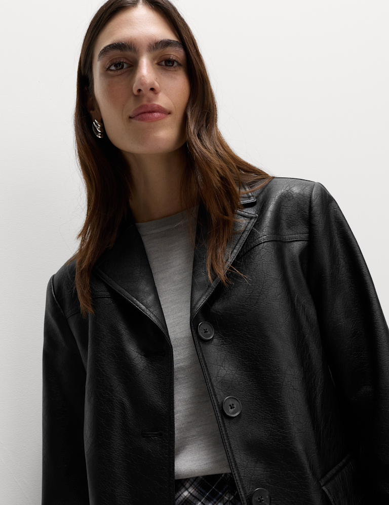 Cracked Single Breasted Blazer Coat Cracked Single Breasted Blazer Coat