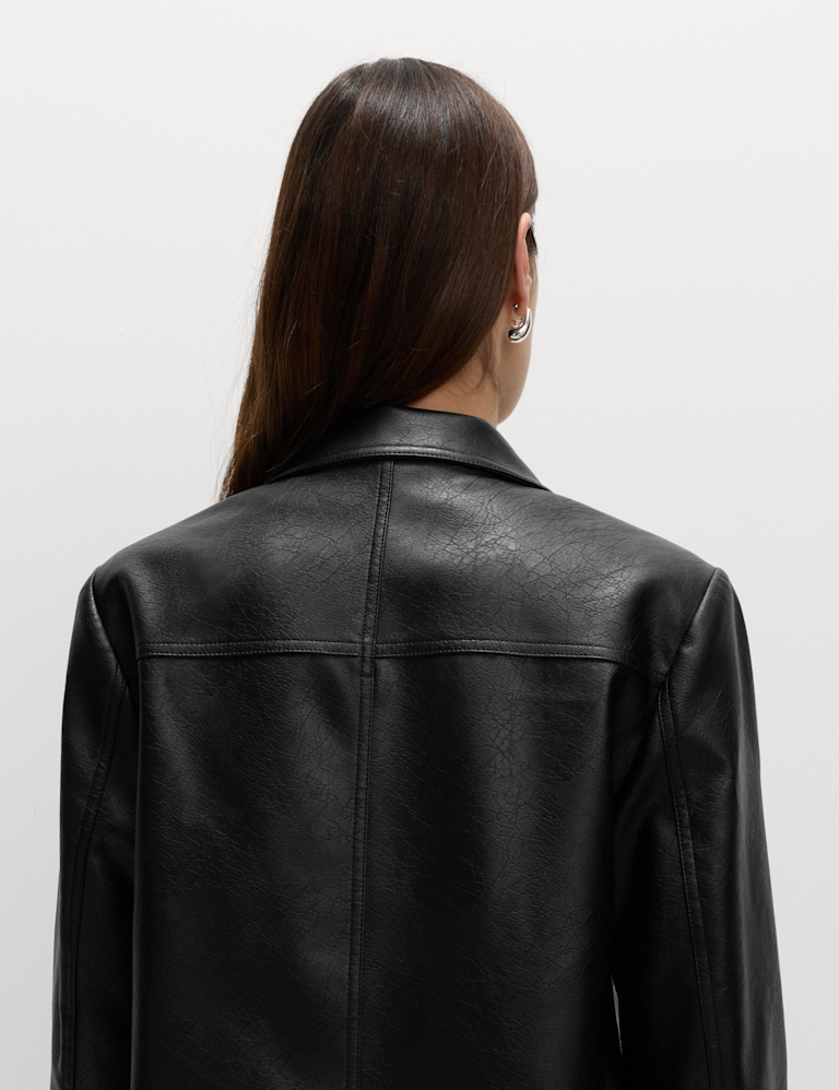 Cracked Single Breasted Blazer Coat