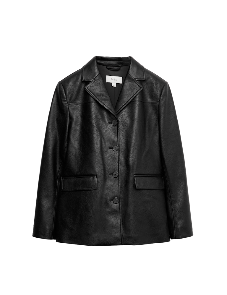 Cracked Single Breasted Blazer Coat