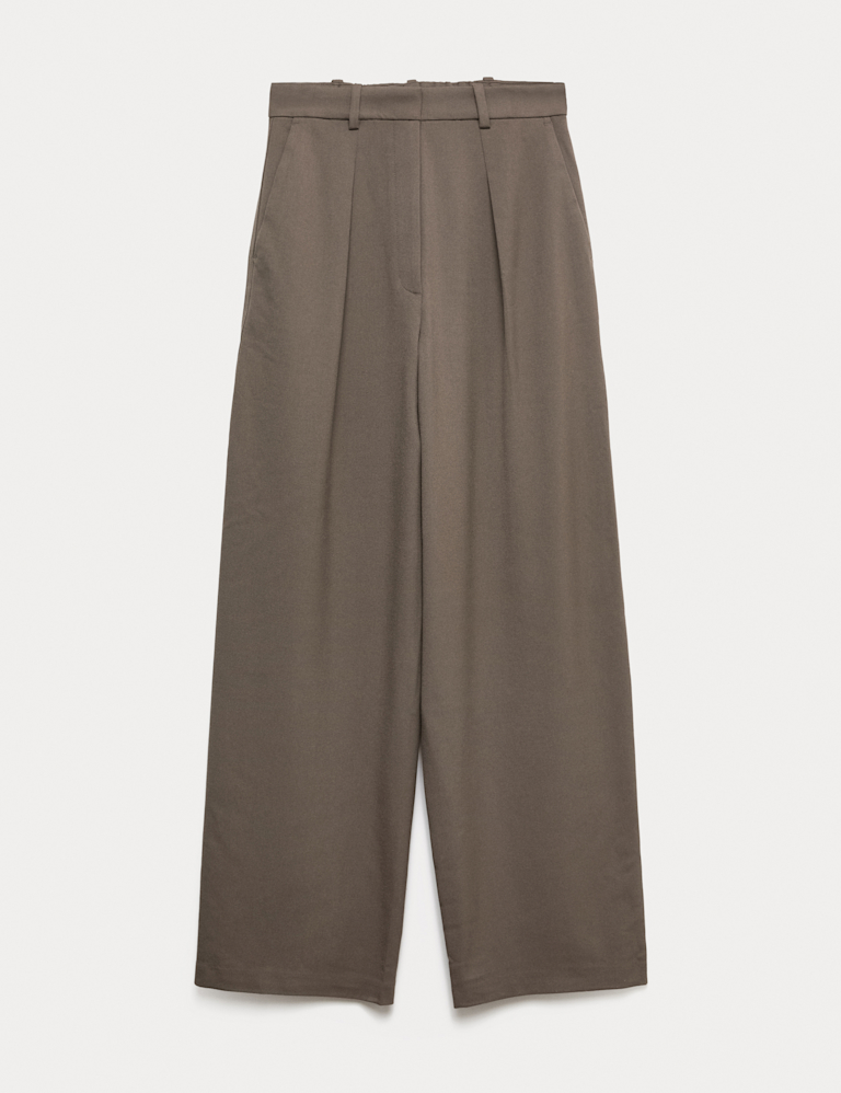 Woven Barrel Leg Trousers with Stretch