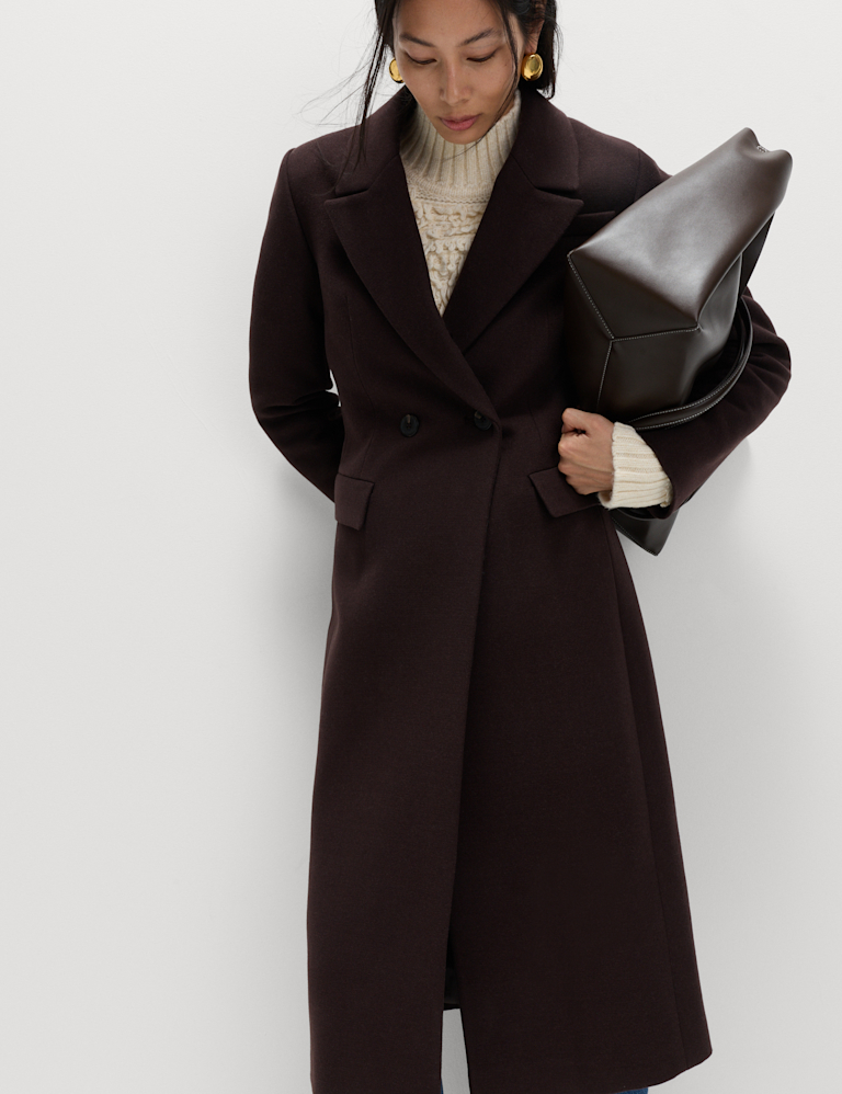 Waisted Double Breasted Longline Tailored Coat Waisted Double Breasted Longline Tailored Coat