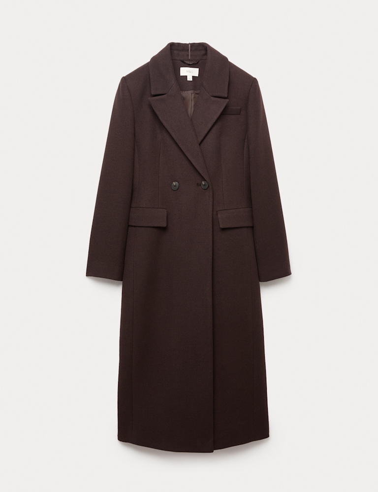 Waisted Double Breasted Longline Tailored Coat