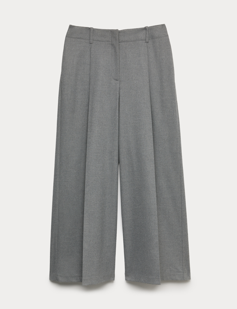 Flannel Wide Leg Trousers