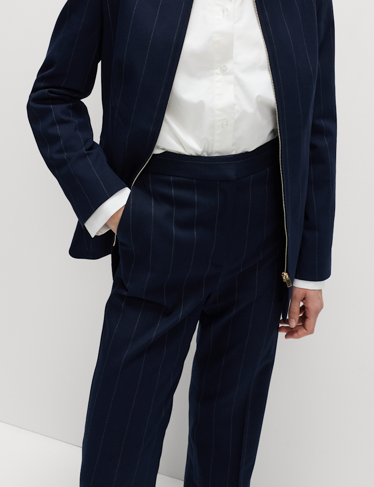 Striped Slim Fit Flare Trousers