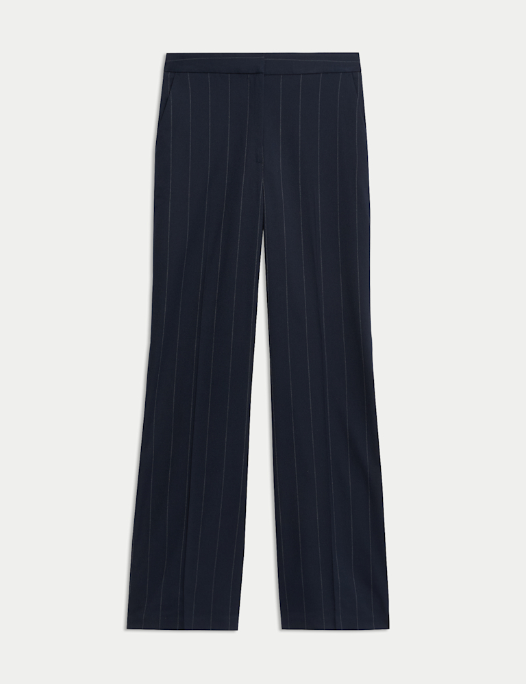 Striped Slim Fit Flare Trousers