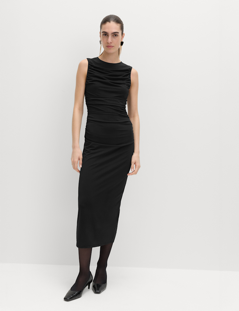 Jersey Ruched Midaxi Bodycon Dress