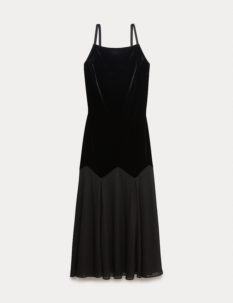 Sheer Square Neck Midaxi Slip Dress