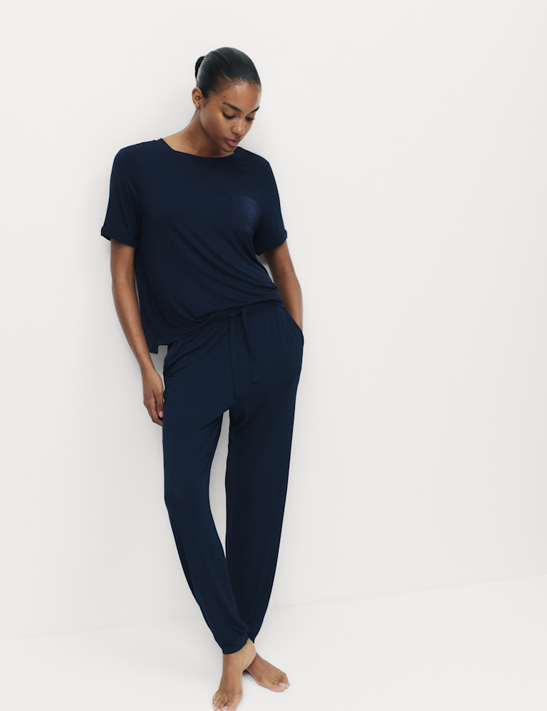 Viscose Satin Cuff Leg Pant
