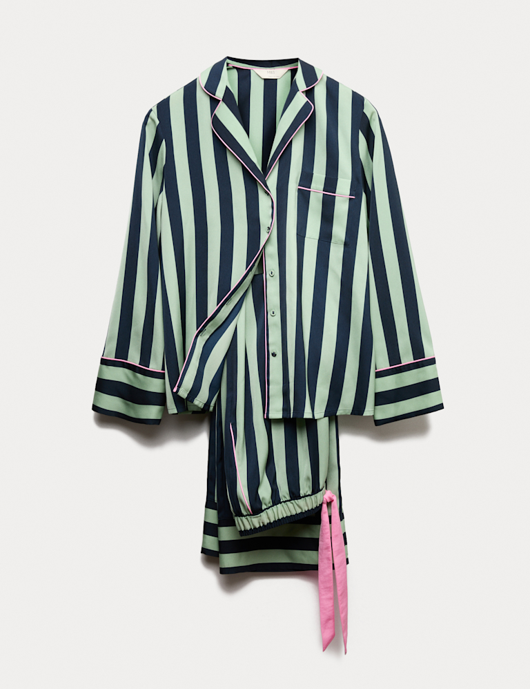 Striped Revere Wide Leg Pyjama Set