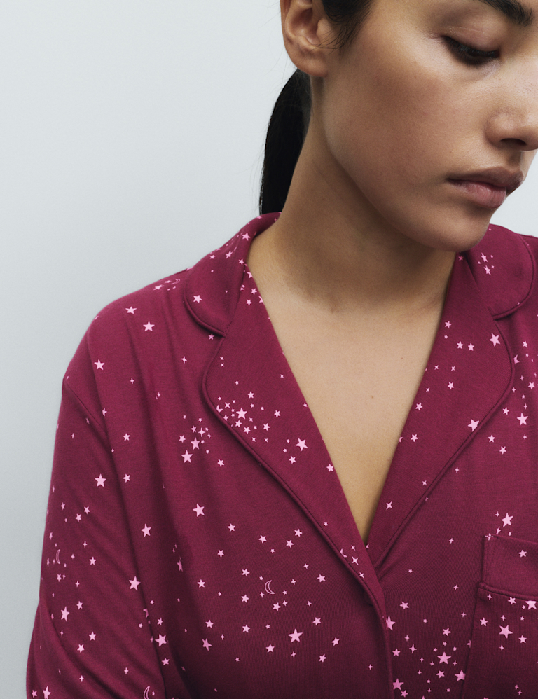 Cotton Modal Printed Revere Pyjama Set