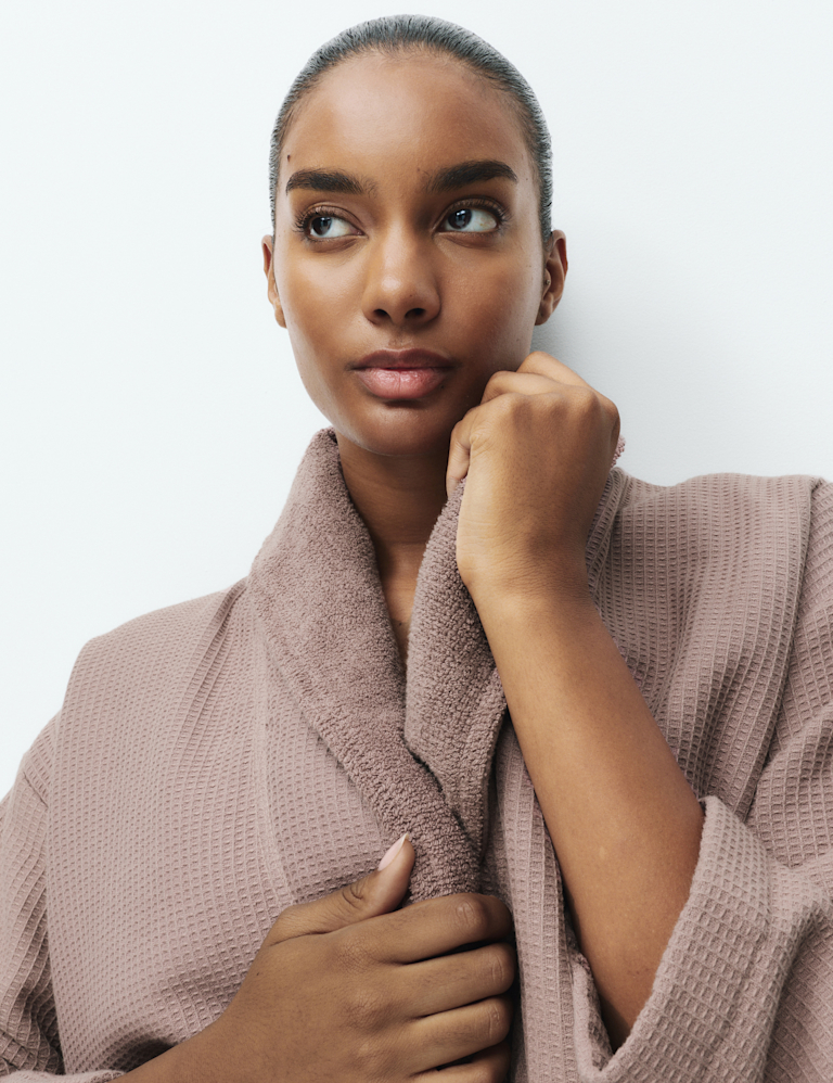 Pure Cotton Waffle Towelling Dressing Gown