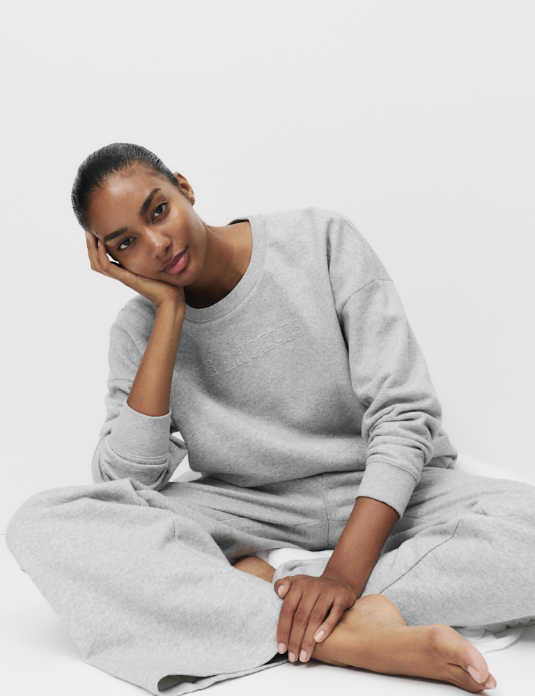 Cotton Rich Brushback Lounge Sweatshirt