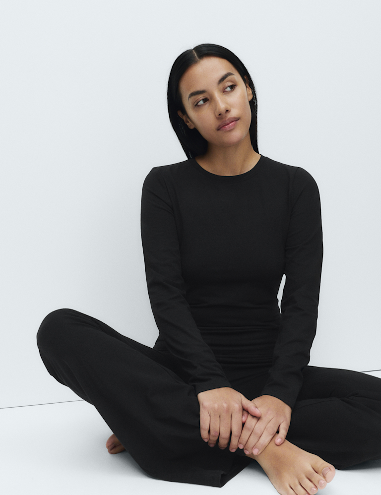 Cotton Rich Long Sleeve Pyjama Top