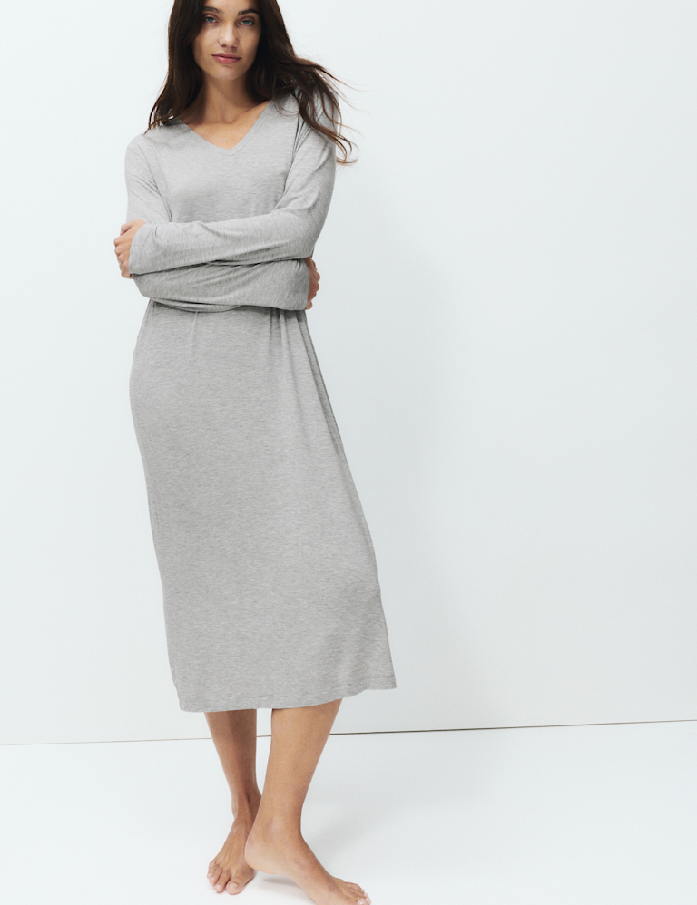 Viscose Lace Long Sleeve Nightdress