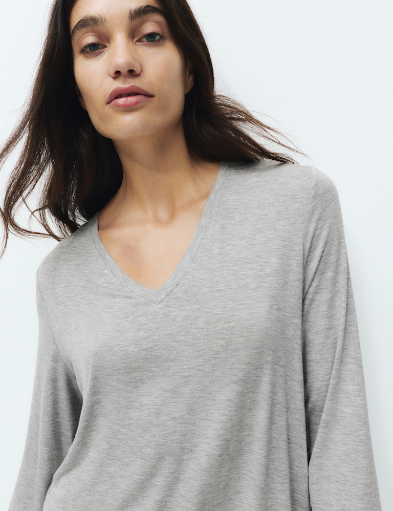 Viscose Lace Long Sleeve Nightdress