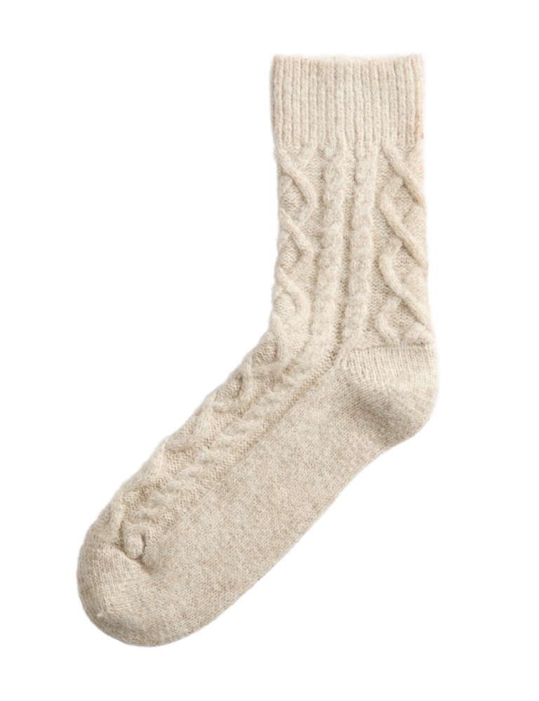 Cable Knit Ankle High Socks