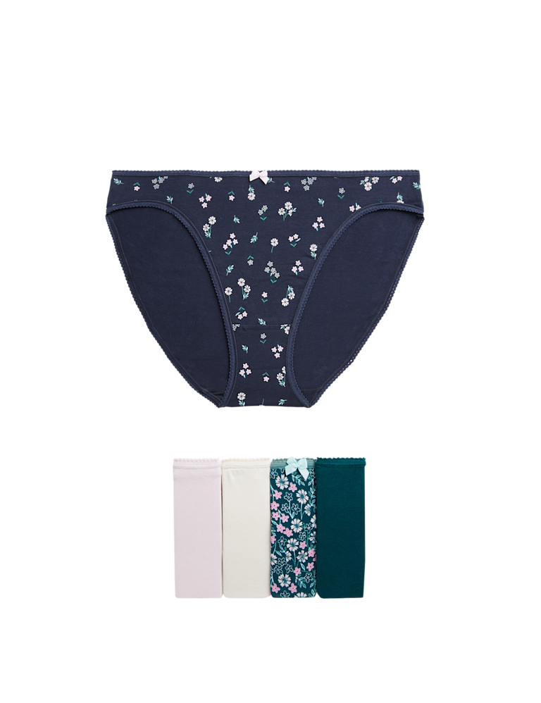 5pk Cotton Lycra™ High Leg Knickers