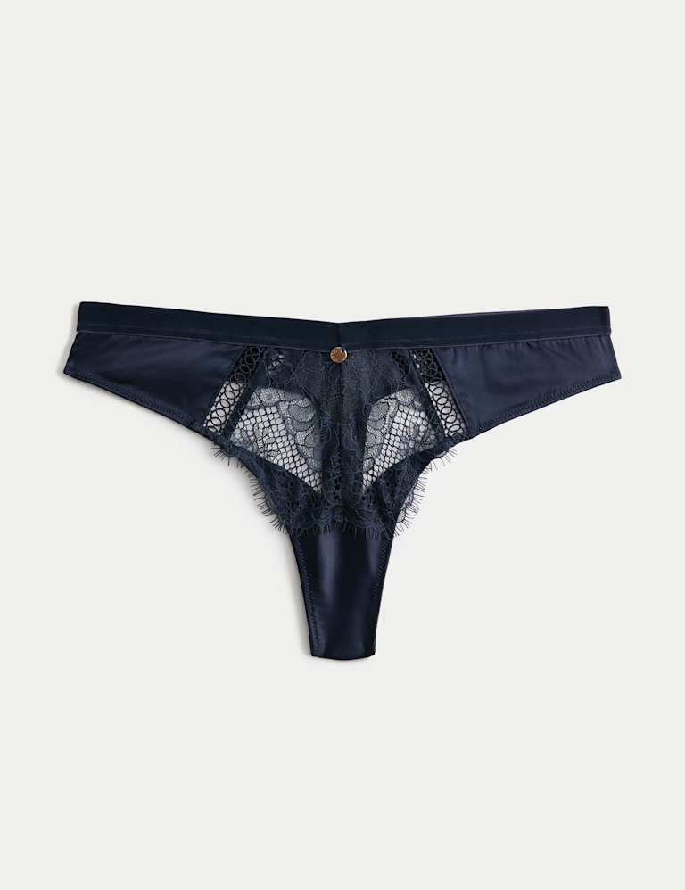 Saffron Satin & Lace Thong