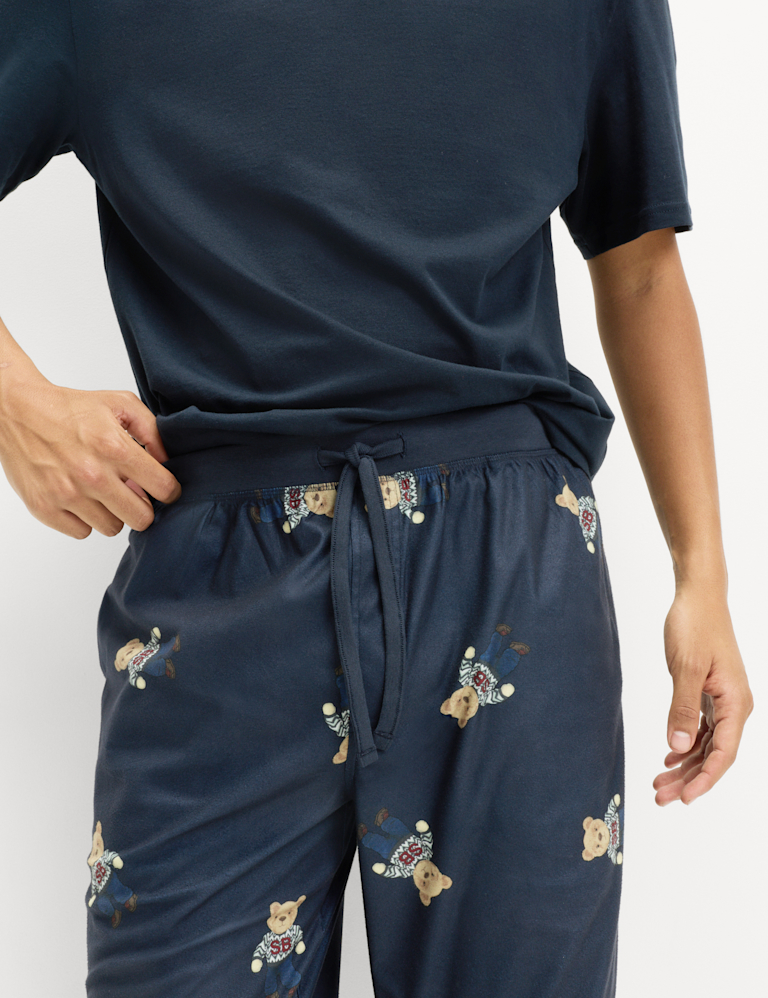 Pure Cotton Spencer Bear™ Print Joggers