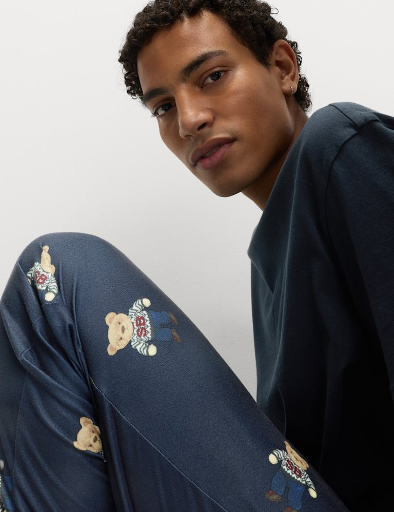 Pure Cotton Spencer Bear™ Print Joggers