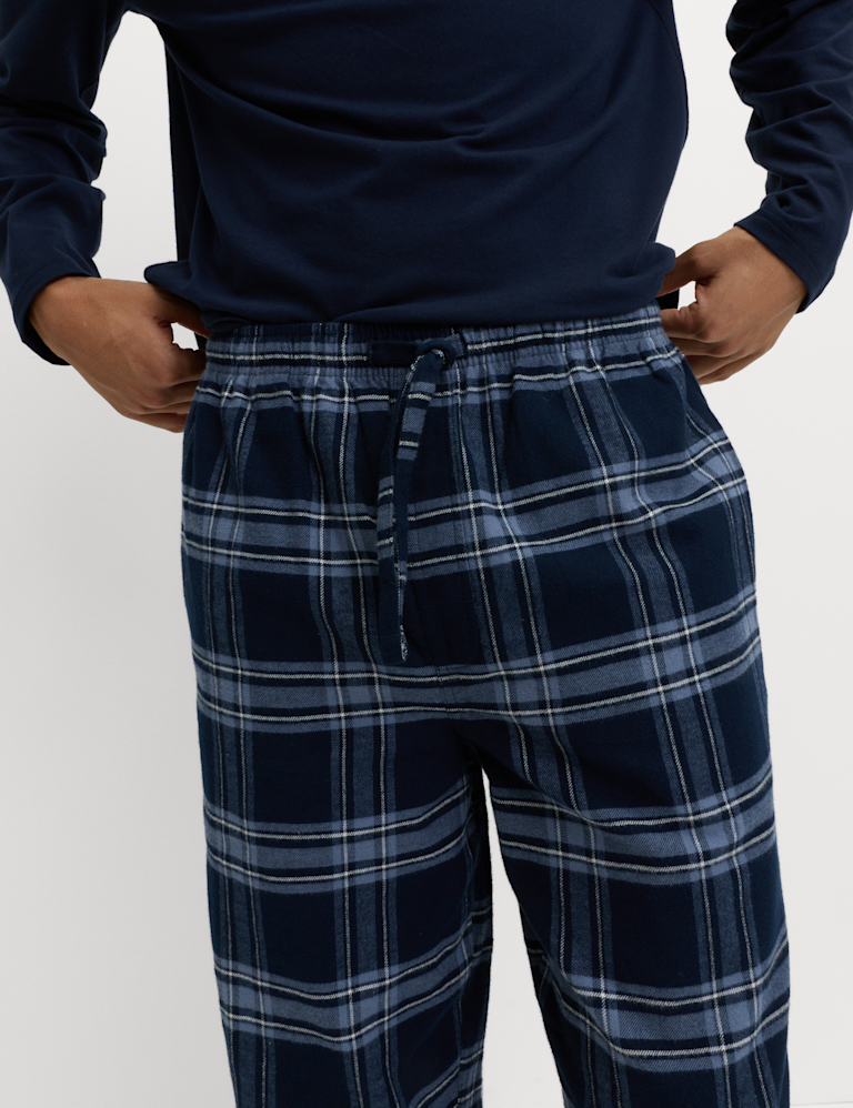 2 Pack Brushed Cotton Pyjama Bottoms