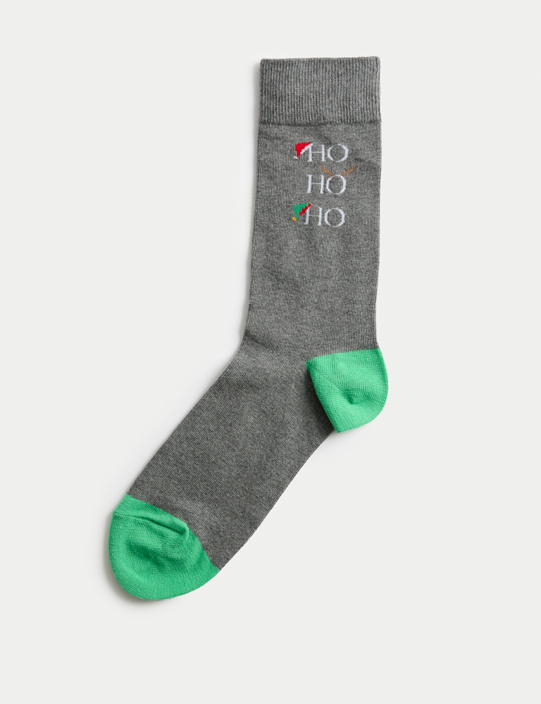Novelty Ho Ho Ho Cotton Rich Socks