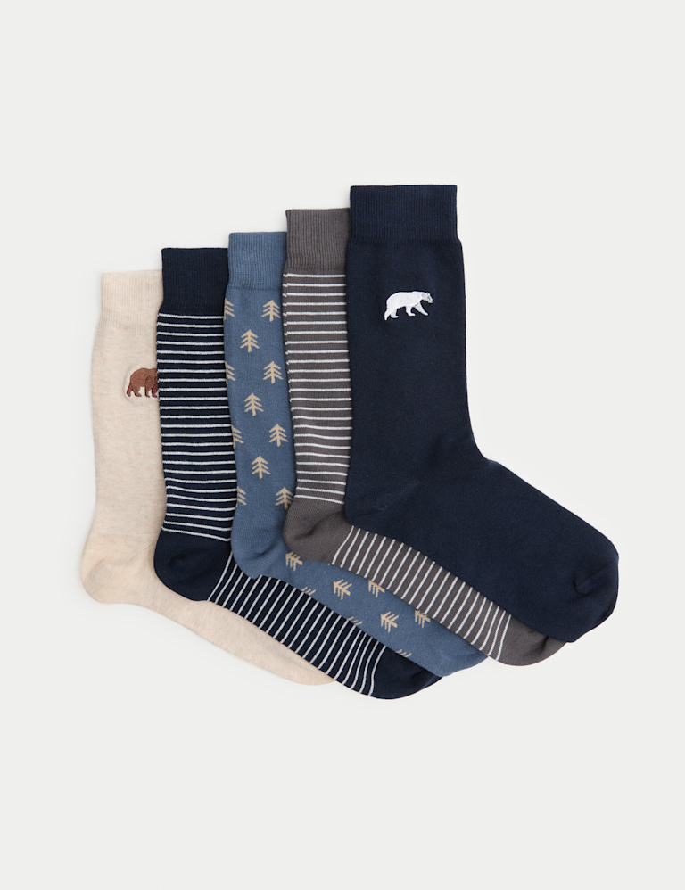 5pk Cool & Fresh™ Bear Cotton Rich Socks