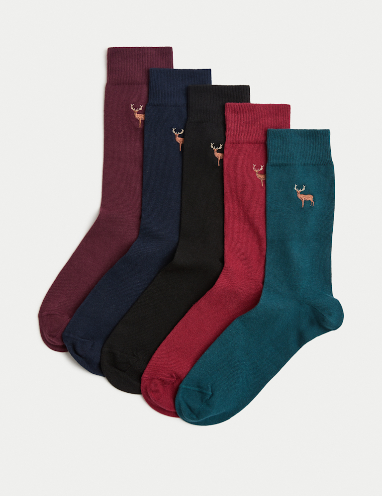 5pk Cool & Fresh™ Stag Cotton Rich Socks
