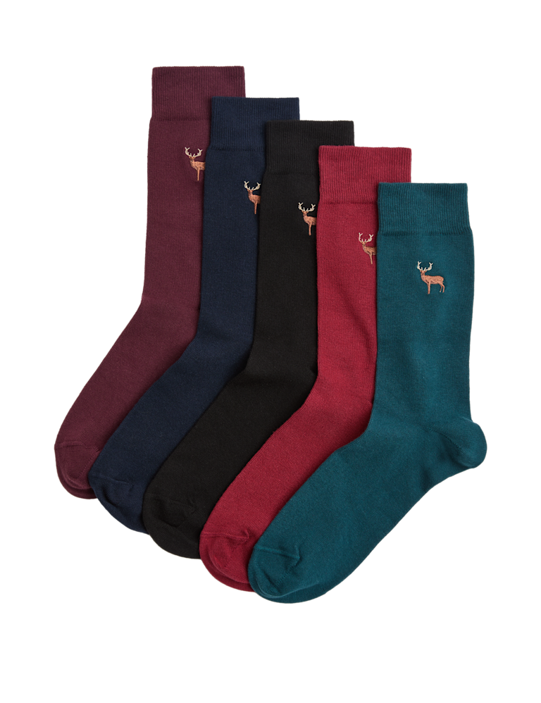 5pk Cool & Fresh™ Stag Cotton Rich Socks