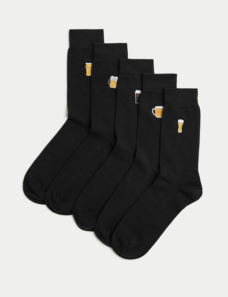 5pk Cool & Fresh™ Beer Cotton Rich Socks