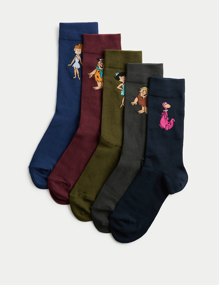 5 Pack The Flintstones™ Cotton Rich Socks