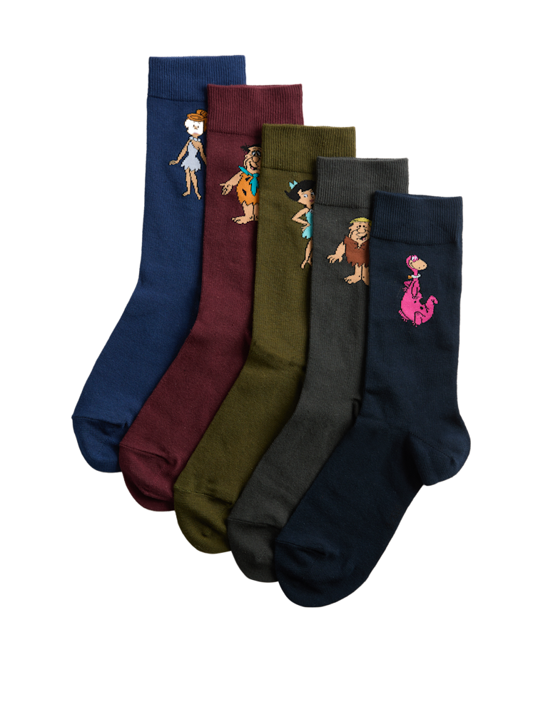 5 Pack The Flintstones™ Cotton Rich Socks