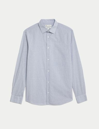 Regular Fit Pure Cotton Textured Shirt