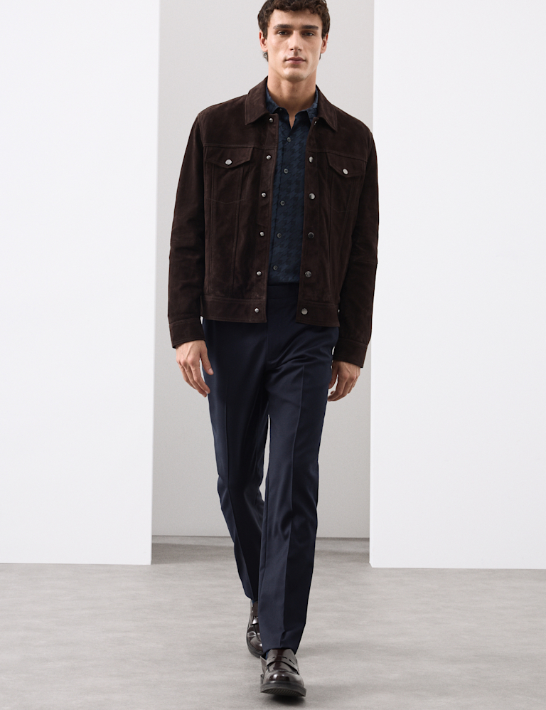 Regular Fit Cotton Rich Houndstooth Shirt