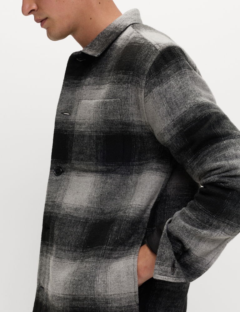 Brushed Checked Overshirt
