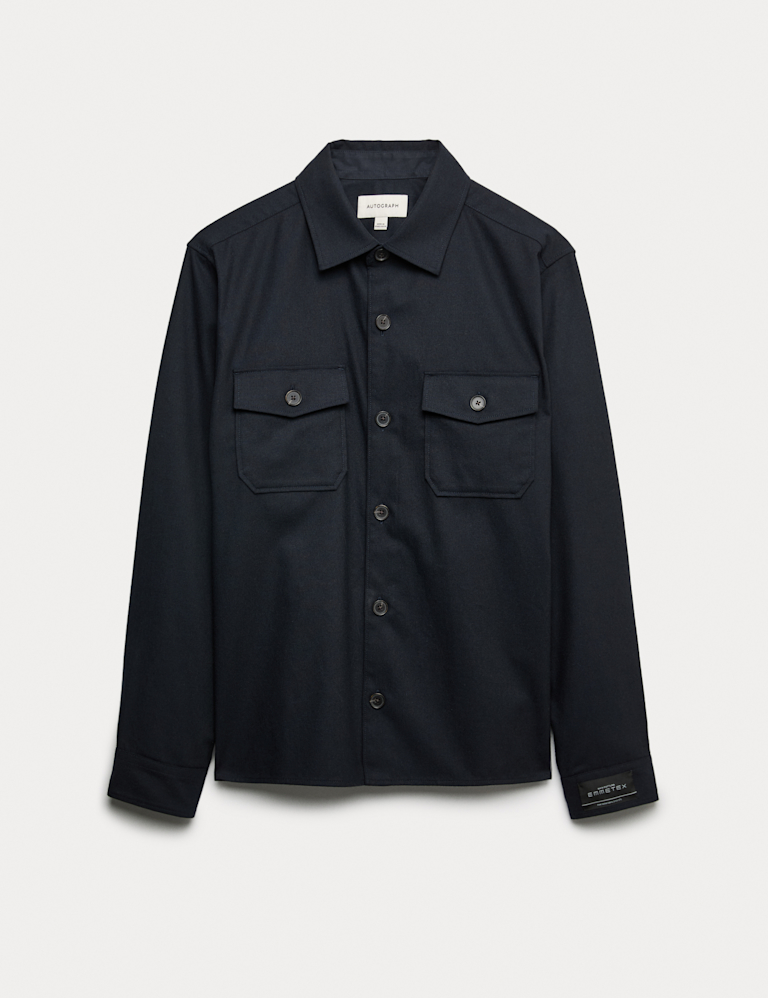 Regular Fit Wool Blend Overshirt