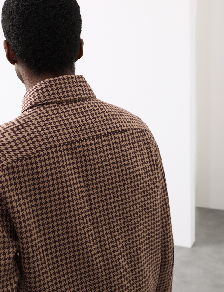 Pure Cotton Puppytooth Overshirt